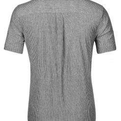 Allegra K HZ160507 Men Stripe Collarless Short Sleeves Button Up Shirt With Pocket 45 Allegra K HZ160507 Men Stripe Collarless Short Sleeves Button Up Shirt With Pocket