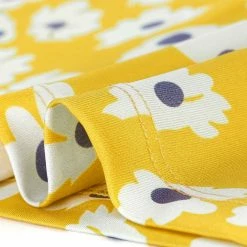 Allegra K Women's Daisy Floral Print Top Summer Crew Neck Short Sleeve Blouse Shirt