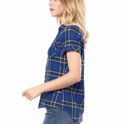 Allegra K Casual Boyfriend Plaid Button Down Shirt Women
