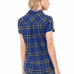 Allegra K Casual Boyfriend Plaid Button Down Shirt Women