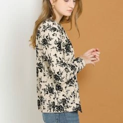 Allegra K Women's Floral Long Sleeve Casual Metallic Open Front Cardigan 13 Allegra K Women's Floral Long Sleeve Casual Metallic Open Front Cardigan