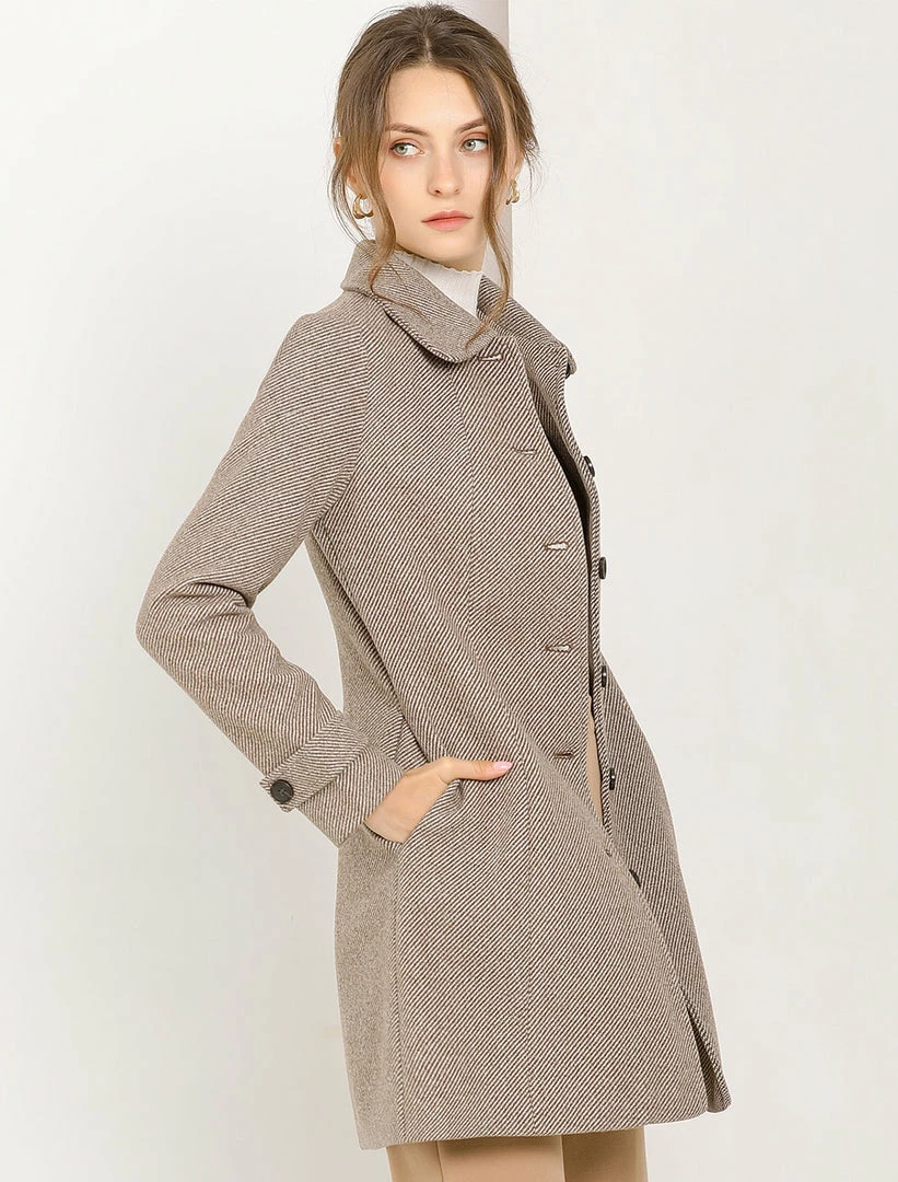 Allegra K Women's Peter Pan Collar Single Breasted Overcoat Winter Long Coat 5 Allegra K Women's Peter Pan Collar Single Breasted Overcoat Winter Long Coat