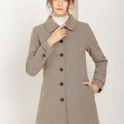 Allegra K Women's Peter Pan Collar Single Breasted Overcoat Winter Long Coat 42 Allegra K Women's Peter Pan Collar Single Breasted Overcoat Winter Long Coat