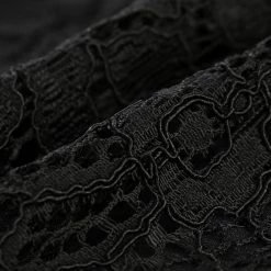 Allegra K Lace Long Sleeve Ruffle Round Neck Floral Blouse Women