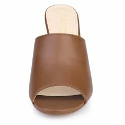 Allegra K Women's Slip On Block Heel Slide Sandals