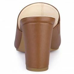 Allegra K Women's Slip On Block Heel Slide Sandals