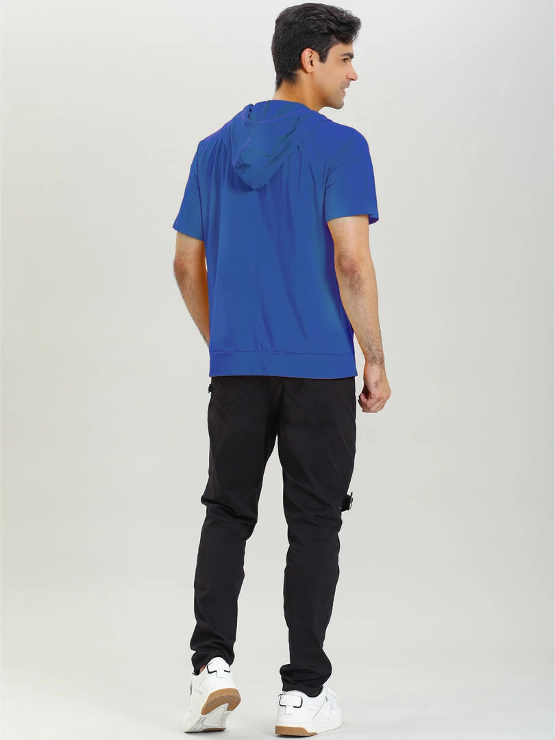 Allegra K Men's Hoodies Solid Color Zip Up Short Sleeve Jackets With Hood 13 Allegra K Men's Hoodies Solid Color Zip Up Short Sleeve Jackets With Hood