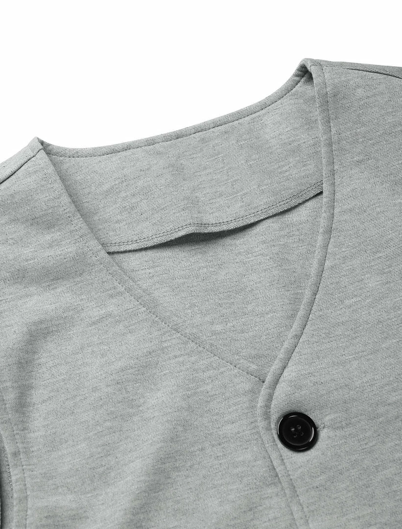 Allegra K Men's V Neck Sleeveless Two Pockets Button Down Solid Color Vest 20 Allegra K Men's V Neck Sleeveless Two Pockets Button Down Solid Color Vest