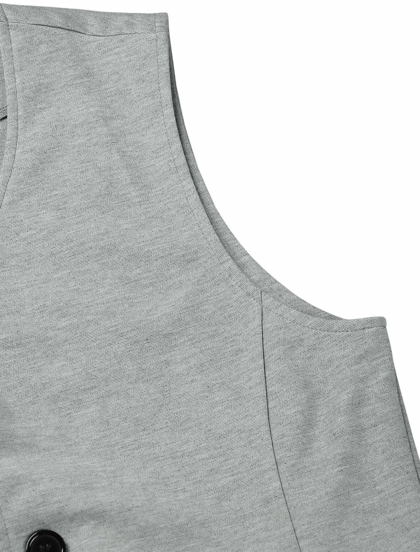 Allegra K Men's V Neck Sleeveless Two Pockets Button Down Solid Color Vest 21 Allegra K Men's V Neck Sleeveless Two Pockets Button Down Solid Color Vest