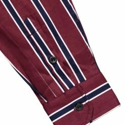 Allegra K Men's Striped Shirt Long Sleeves Casual Button Down Color Block Shirts