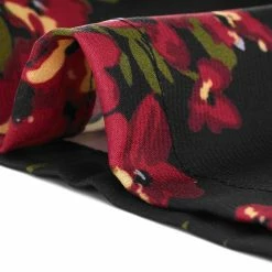 Allegra K Women's Floral Half Sleeve Dresses Vintage Boat Neck Flare Dress