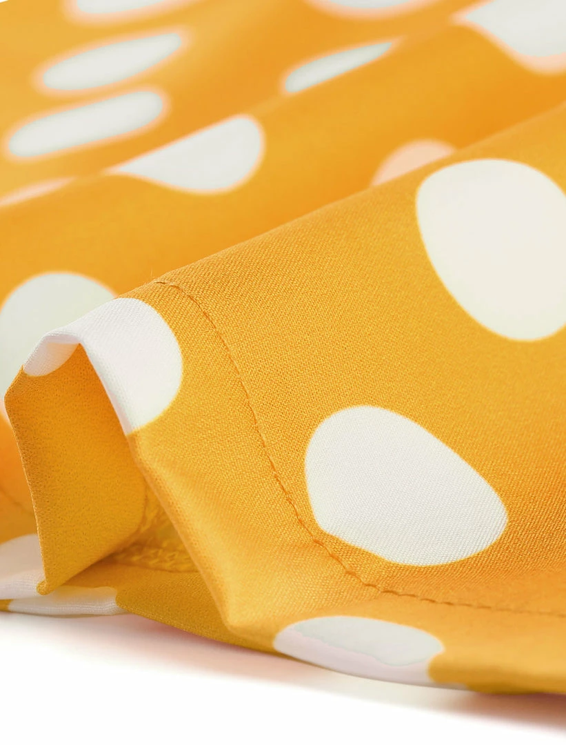 Allegra K Women 3/4 Sleeves Contrast Collar Polka Dots Blouse Tops 14 Allegra K Women 3/4 Sleeves Contrast Collar Polka Dots Blouse Tops