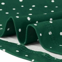 Allegra K Women's Midi Polka Dots V-Neck Tie Waist Dress