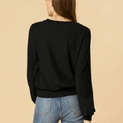 Allegra K Ribbed Pullover Sweater With Lantern Sleeves Women 74 Allegra K Ribbed Pullover Sweater With Lantern Sleeves Women