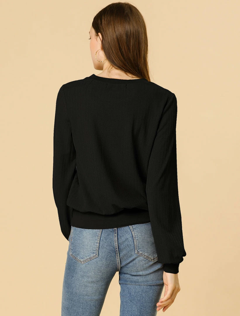 Allegra K Ribbed Pullover Sweater With Lantern Sleeves Women 8 Allegra K Ribbed Pullover Sweater With Lantern Sleeves Women