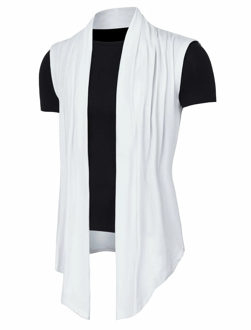 Allegra K Men Casual Open Front Sleeveless Irregular Hem Cardigan Vest With No Button 25 Allegra K Men Casual Open Front Sleeveless Irregular Hem Cardigan Vest With No Button