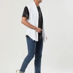 Allegra K Men Casual Open Front Sleeveless Irregular Hem Cardigan Vest With No Button 74 Allegra K Men Casual Open Front Sleeveless Irregular Hem Cardigan Vest With No Button