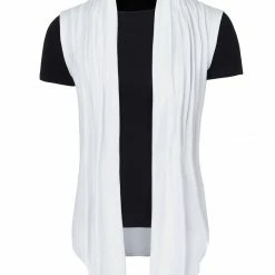 Allegra K Men Casual Open Front Sleeveless Irregular Hem Cardigan Vest With No Button 71 Allegra K Men Casual Open Front Sleeveless Irregular Hem Cardigan Vest With No Button