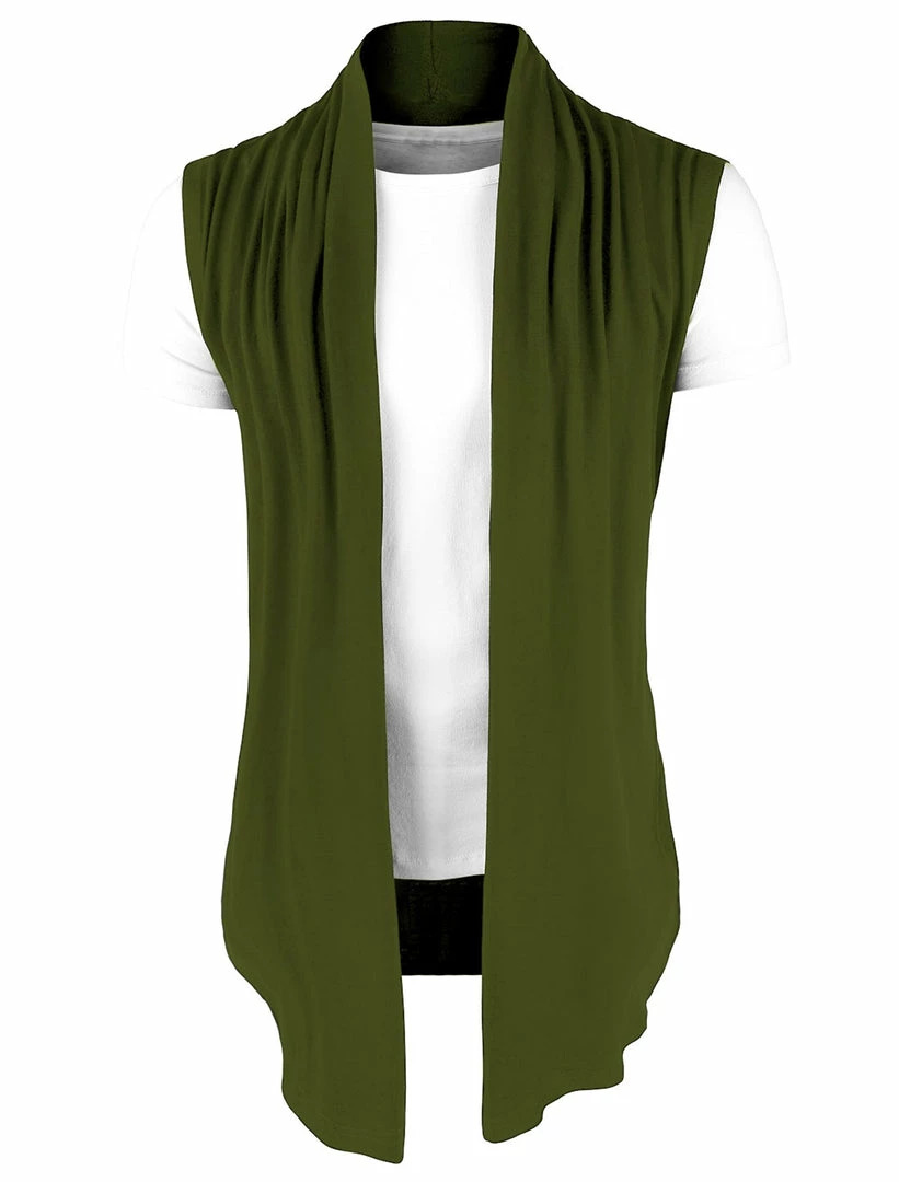 Allegra K Men Casual Open Front Sleeveless Irregular Hem Cardigan Vest With No Button 17 Allegra K Men Casual Open Front Sleeveless Irregular Hem Cardigan Vest With No Button
