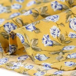 Women Allegra K Floral Print 3/4 Raglan Sleeve Drawstring Round Neck Blouse