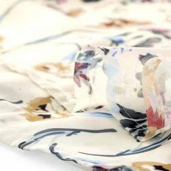 Allegra K Women's Floral Ruffled Tie V Neck Layered Vintage Chiffon Mini Dress