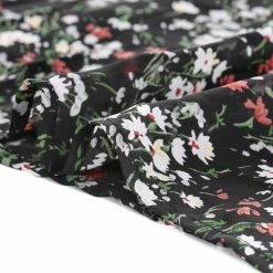 Allegra K Women's Floral Printed Ruffles Cap Sleeve Chiffon Blouse Top