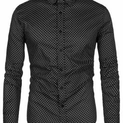 Allegra K Men's Shirts Long Sleeve Polka Dots Prints Slim Fit Button Up Casual Shirt 69 Allegra K Men's Shirts Long Sleeve Polka Dots Prints Slim Fit Button Up Casual Shirt