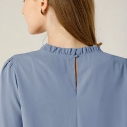 Allegra K Women's Ruffle Casual Round Neck Loose Shift Tunic Dresses T Shirt Dress