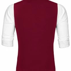 Allegra K Men's V Neck Sleeveless Two Pockets Button Down Solid Color Vest 40 Allegra K Men's V Neck Sleeveless Two Pockets Button Down Solid Color Vest