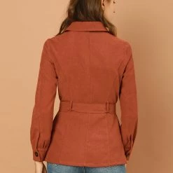 Allegra K Women's Retro Turndown Collar Lantern Sleeve Coat With Belt 23 Allegra K Women's Retro Turndown Collar Lantern Sleeve Coat With Belt