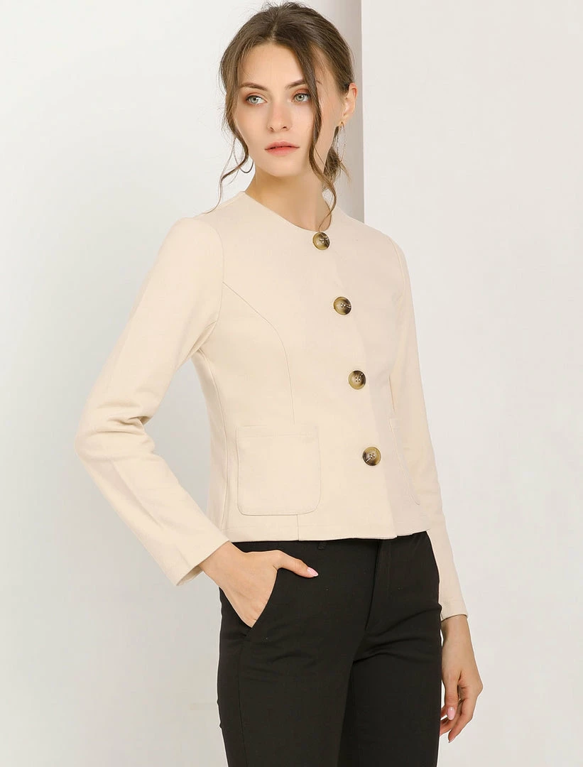 Allegra K Women's Casual Fall Button Front Elegant Work Office Blazer Jacket 12 Allegra K Women's Casual Fall Button Front Elegant Work Office Blazer Jacket
