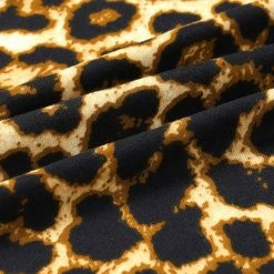 Allegra K Men's Vintage Leopard Printed Top Lightweight Slim Fit Long Sleeves Pullover T Shirt