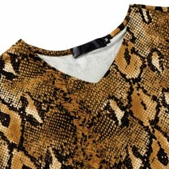 Allegra K Men's Vintage Leopard Printed Top Lightweight Slim Fit Long Sleeves Pullover T Shirt