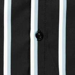 Allegra K Men's Summer Striped Shirts Short Sleeves Button Down Beach Color Block Shirt