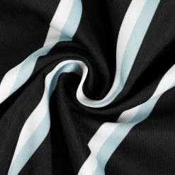 Allegra K Men's Summer Striped Shirts Short Sleeves Button Down Beach Color Block Shirt