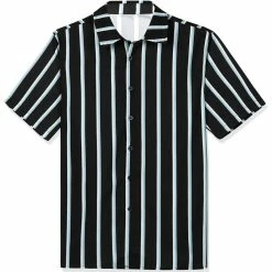 Allegra K Men's Summer Striped Shirts Short Sleeves Button Down Beach Color Block Shirt