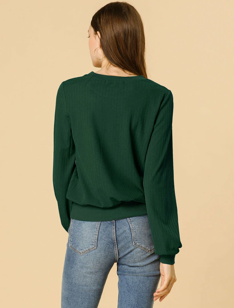 Allegra K Ribbed Pullover Sweater With Lantern Sleeves Women 38 Allegra K Ribbed Pullover Sweater With Lantern Sleeves Women