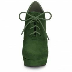 Allegra K Shoes Women's Platform Chunky Heel Lace Up Booties 65 Allegra K Shoes Women's Platform Chunky Heel Lace Up Booties