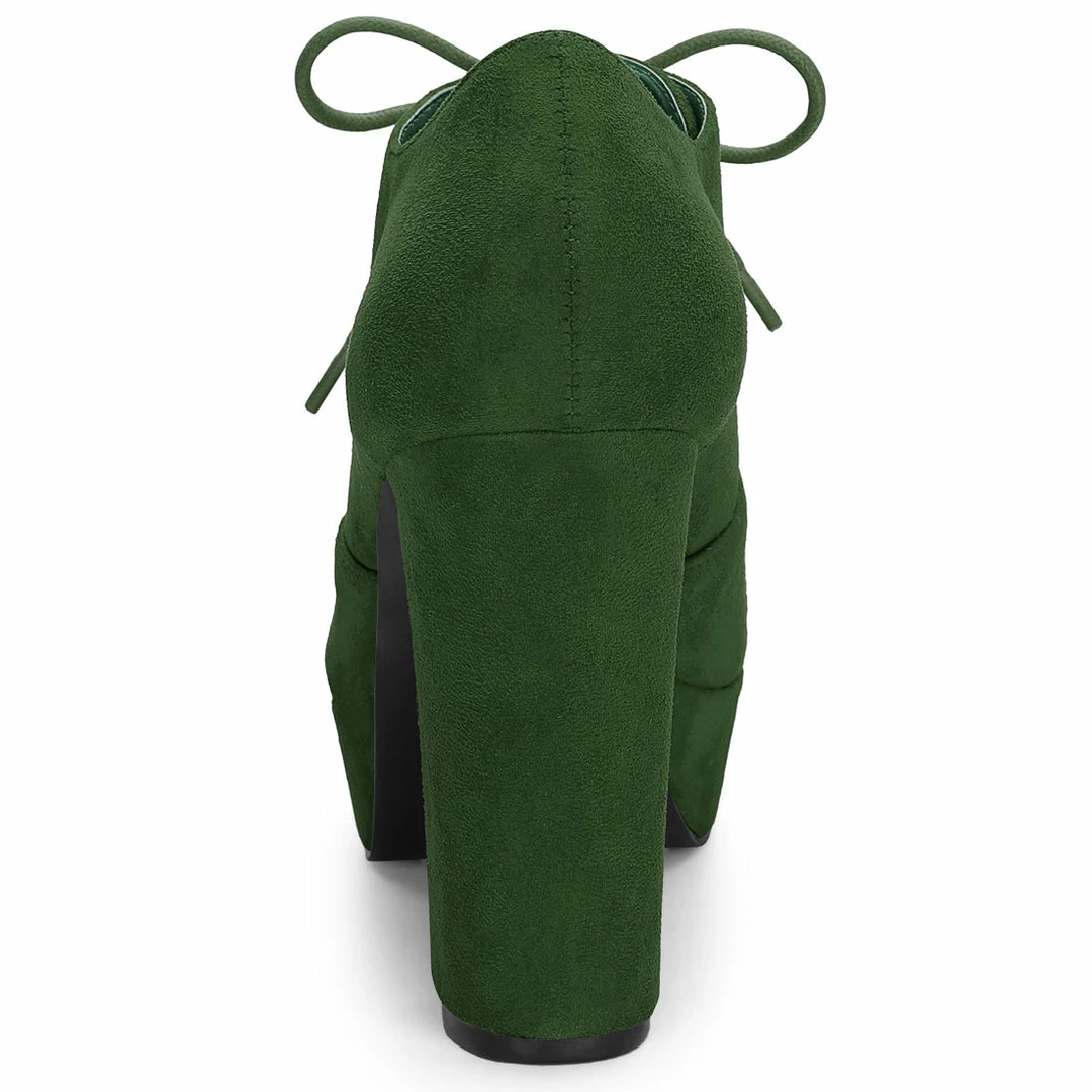 Allegra K Shoes Women's Platform Chunky Heel Lace Up Booties 19 Allegra K Shoes Women's Platform Chunky Heel Lace Up Booties