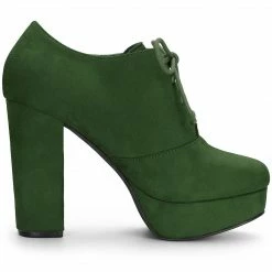 Allegra K Shoes Women's Platform Chunky Heel Lace Up Booties 69 Allegra K Shoes Women's Platform Chunky Heel Lace Up Booties