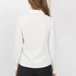 Allegra K Women's Zip Front Blouse Long Sleeve Solid Color Office Work Top 48 Allegra K Women's Zip Front Blouse Long Sleeve Solid Color Office Work Top