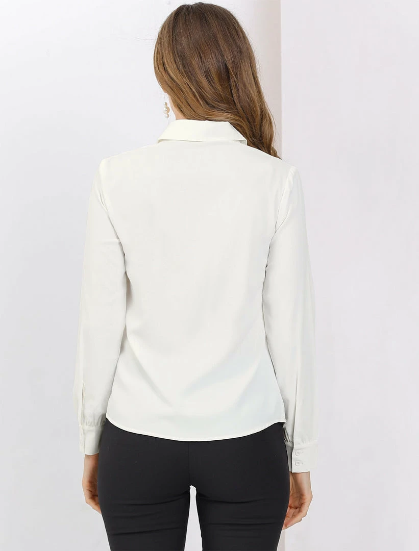 Allegra K Women's Zip Front Blouse Long Sleeve Solid Color Office Work Top 25 Allegra K Women's Zip Front Blouse Long Sleeve Solid Color Office Work Top