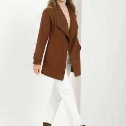 Allegra K Shawl Collar Overcoat With Pockets