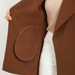 Allegra K Shawl Collar Overcoat With Pockets