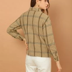 Allegra K Women's Plaid Turndown Collar Single Breasted Winter Jacket With Pockets 24 Allegra K Women's Plaid Turndown Collar Single Breasted Winter Jacket With Pockets