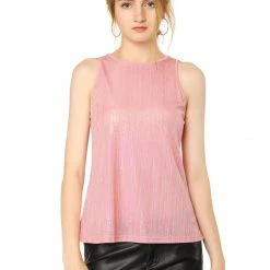 Allegra K Shiny Shimmer Tank Top