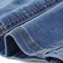 Allegra K 3/4 Sleeve Button Down Denim Shirt Dress Women