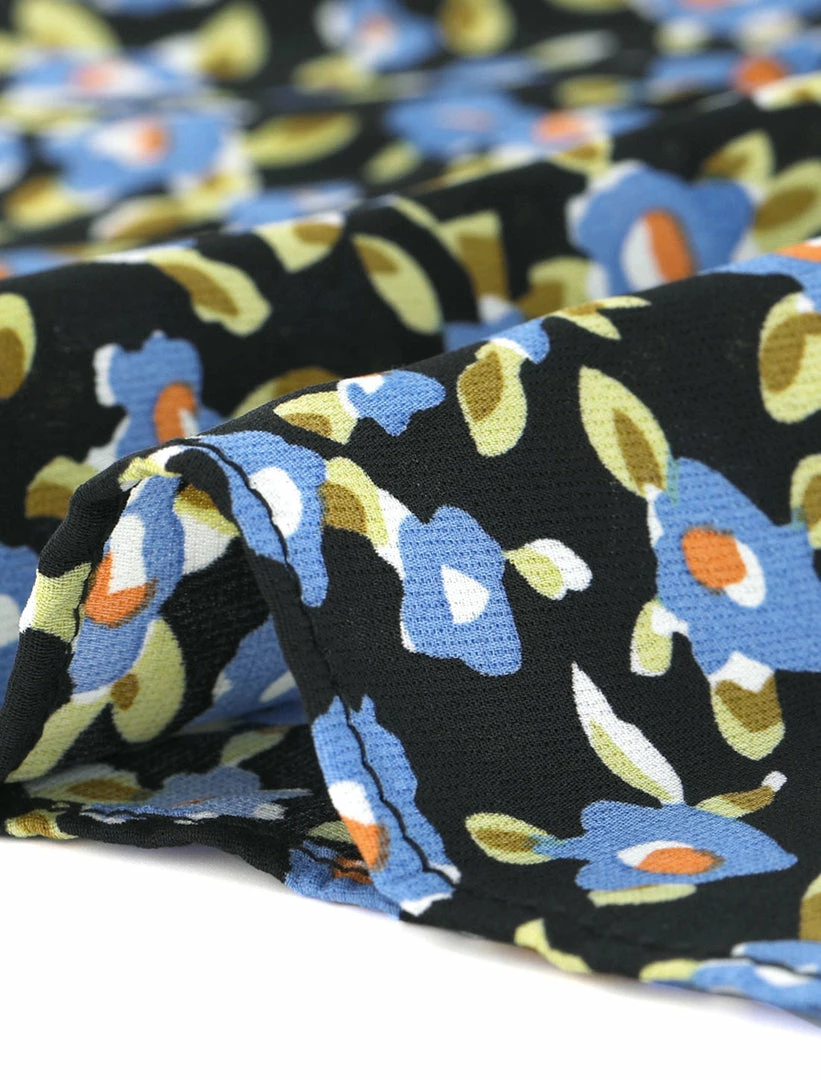 Allegra K Women's Floral Ruffle Long Sleeves Round Neck Belt Autumn Dress 15 Allegra K Women's Floral Ruffle Long Sleeves Round Neck Belt Autumn Dress