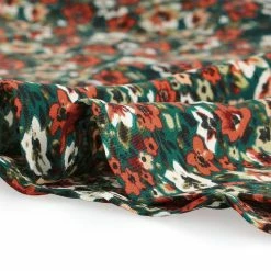 Allegra K Women's Vintage Floral Ruffle V Neck 3/4 Sleeves Dress