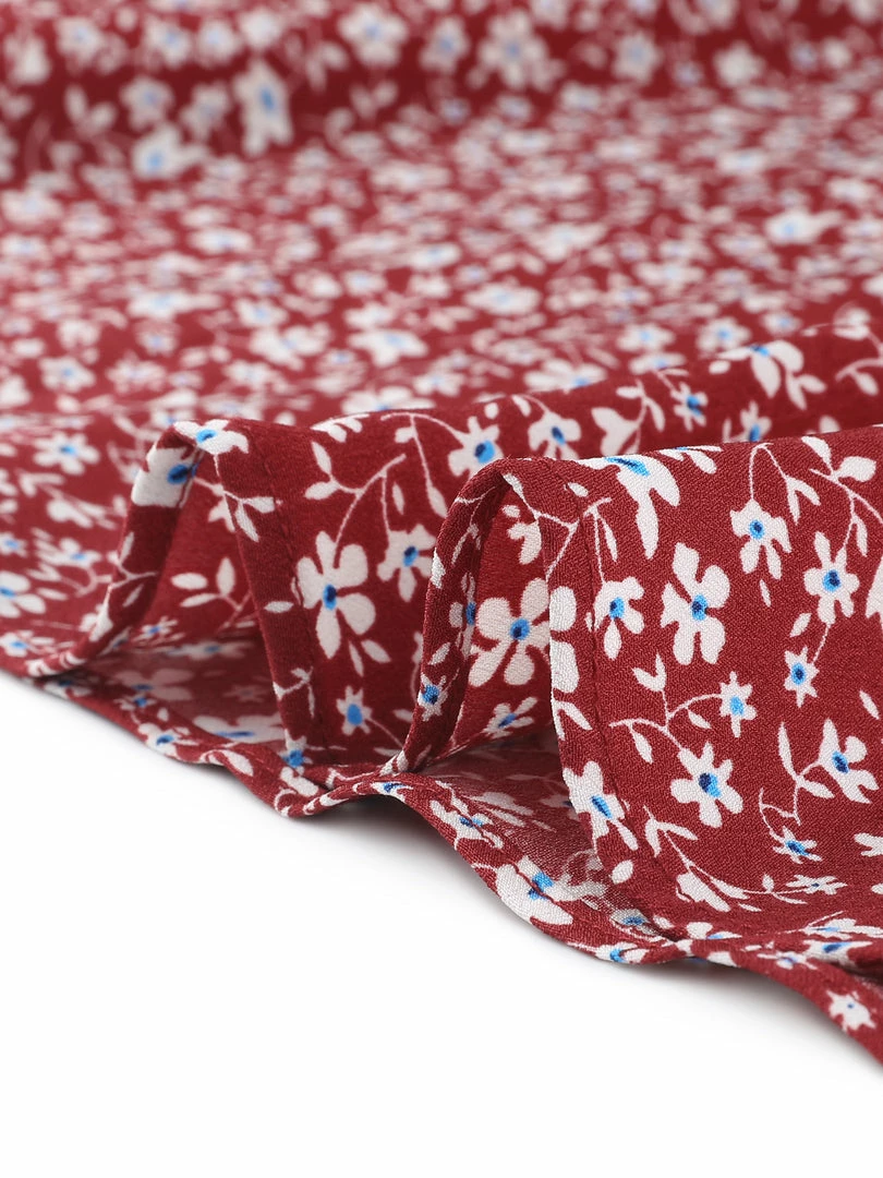 Allegra K Women's Peter Pan Collar Lace Trim Button Long Sleeves Floral Shirt Dress With Belt 21 Allegra K Women's Peter Pan Collar Lace Trim Button Long Sleeves Floral Shirt Dress With Belt